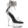 DELIGHT-624RS - Plateau High Heel Sandaletten - Transparent/Schwarz mit Strass von Pleaser