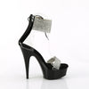 DELIGHT-627RS - Plateau High Heel Sandaletten - Schwarz Lack mit Strass von Pleaser – Ansicht 5