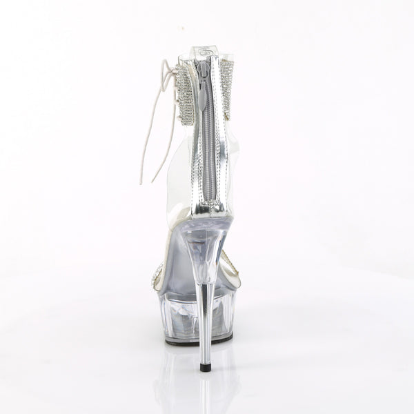 DELIGHT-627RS - Plateau Sandaletten - Transparent mit Strass von Pleaser – Ansicht 4