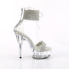 DELIGHT-627RS - Plateau Sandaletten - Transparent mit Strass von Pleaser – Ansicht 5