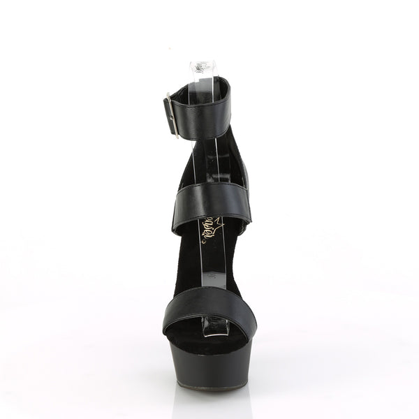 DELIGHT-629 - Plateau High Heel Sandaletten - Schwarz Matt von Pleaser – Ansicht 2