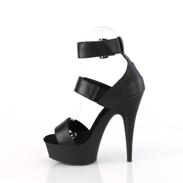 DELIGHT-629 - Plateau High Heel Sandaletten - Schwarz Matt von Pleaser – Ansicht 3