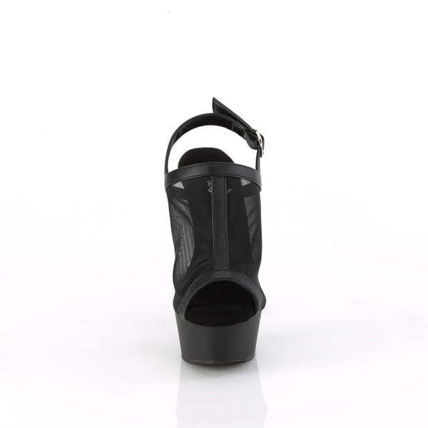 DELIGHT-636 - Plateau High Heel Sandaletten - Schwarz Mesh von Pleaser – Ansicht 2