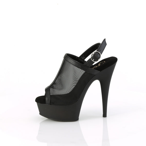 DELIGHT-636 - Plateau High Heel Sandaletten - Schwarz Mesh von Pleaser – Ansicht 3