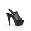 DELIGHT-636 - Plateau High Heel Sandaletten - Schwarz Mesh von Pleaser – Ansicht 5
