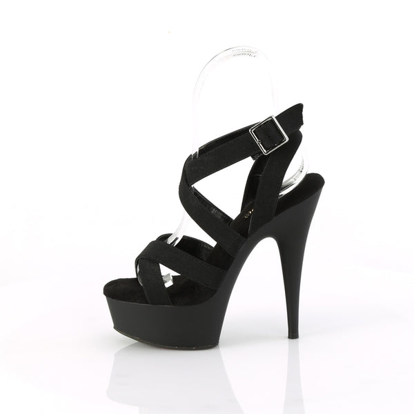 DELIGHT-638 - Plateau High Heel Sandaletten - Schwarz Matt | Pleaser SALE