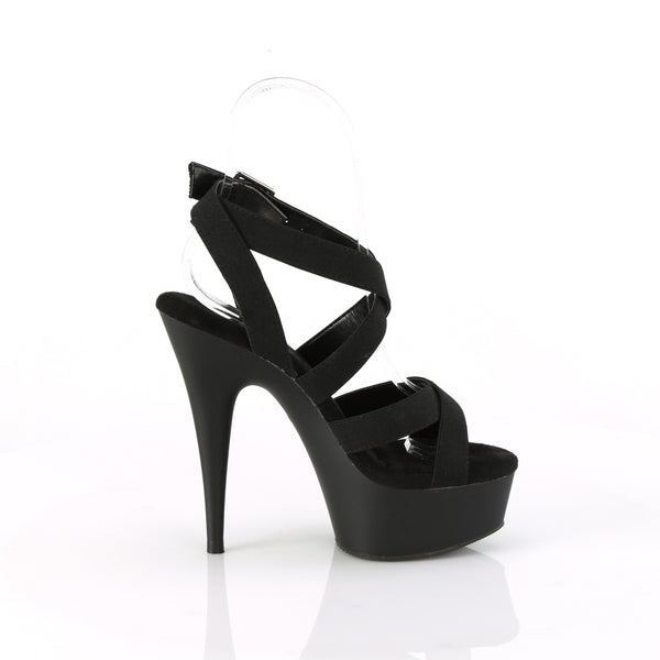 DELIGHT-638 - Plateau High Heel Sandaletten - Schwarz Matt | Pleaser SALE