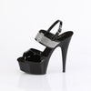 DELIGHT-639 - Plateau High Heel Sandaletten - Schwarz Lack mit Strass von Pleaser – Ansicht 3