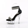 DELIGHT-641 Sandaletten Plateauschuhe Schwarz Glitzer von Pleaser – Ansicht 3