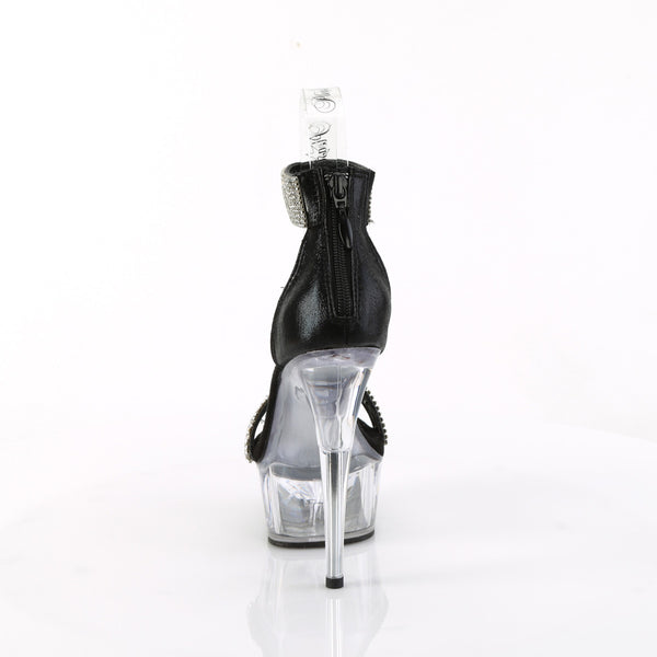DELIGHT-641 Sandaletten Plateauschuhe Schwarz Glitzer von Pleaser – Ansicht 4