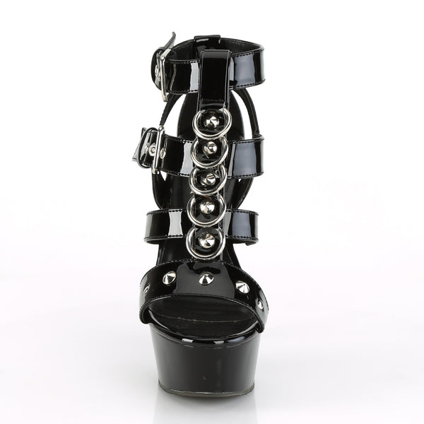 DELIGHT-658 Plateau Sandaletten Schwarz Lack von Pleaser – Ansicht 2