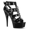 DELIGHT-658 Plateau Sandaletten Schwarz Lack von Pleaser