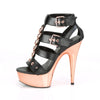 DELIGHT-658 Plateau Sandaletten Schwarz/Rose Gold Chrom von Pleaser – Ansicht 3