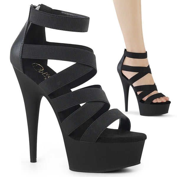 DELIGHT-659 Plateau Sandaletten Schwarz von Pleaser