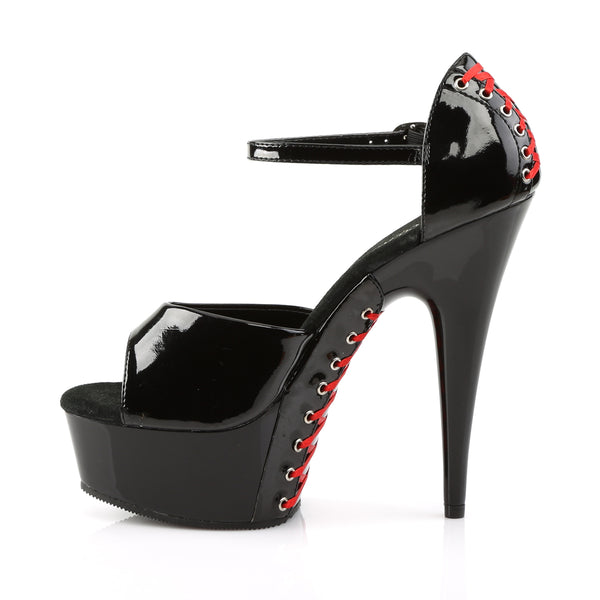 DELIGHT-660FH Plateau Sandaletten Schwarz Lack von Pleaser – Ansicht 3