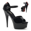 DELIGHT-660FH Plateau Sandaletten Schwarz Lack von Pleaser