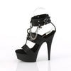 DELIGHT-661 - Plateau High Heel Sandaletten - Schwarz Matt von Pleaser – Ansicht 3