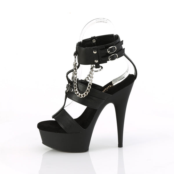 DELIGHT-661 - Plateau High Heel Sandaletten - Schwarz Matt von Pleaser – Ansicht 3