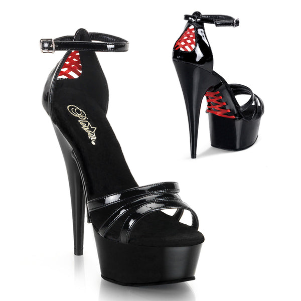 DELIGHT-662 Plateau Sandaletten schwarz von Pleaser
