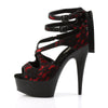DELIGHT-678LC Plateau Sandaletten - Rot/Schwarz von Pleaser – Ansicht 3