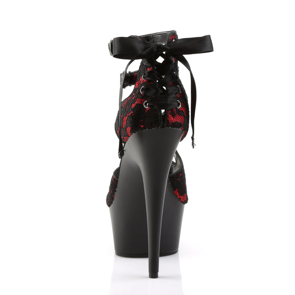 DELIGHT-678LC Plateau Sandaletten - Rot/Schwarz von Pleaser – Ansicht 4