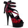 DELIGHT-678LC Plateau Sandaletten - Rot/Schwarz von Pleaser