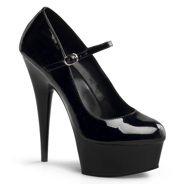 DELIGHT-687 Plateau Pumps Schwarz Lack von Pleaser