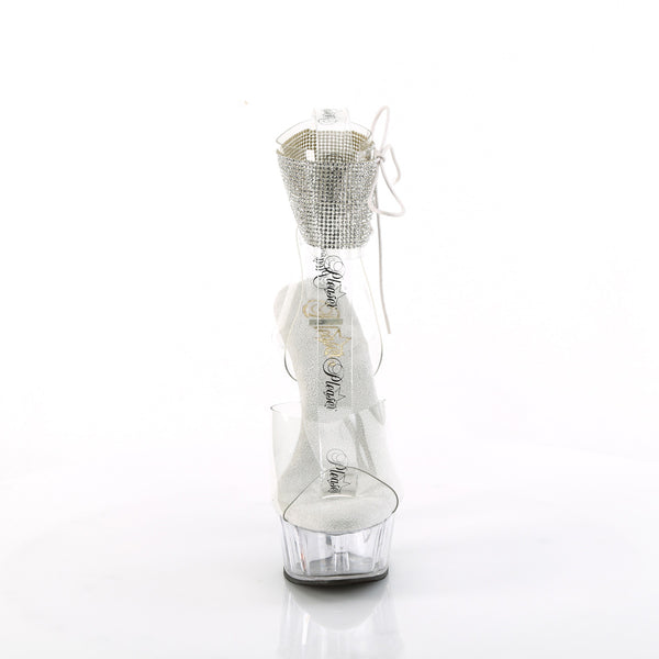 DELIGHT-691-2RS - Plateau High Heel Sandaletten - Transparent mit Strass von Pleaser – Ansicht 2