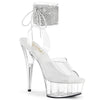 DELIGHT-691-2RS - Plateau High Heel Sandaletten - Transparent mit Strass von Pleaser