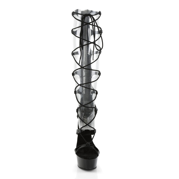 DELIGHT-698 Plateau Sandaletten Schwarz von Pleaser – Ansicht 2