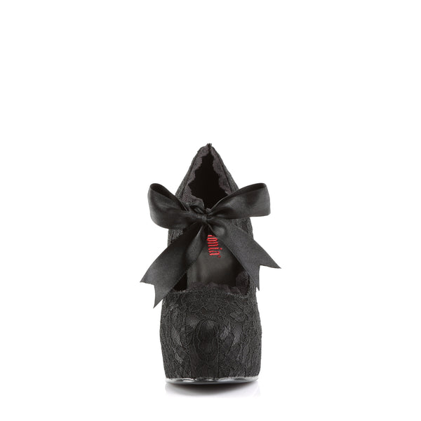 DEMON-11 Plateau High Heel Pumps mit Spitze Schwarz von DemoniaCult – Ansicht 2