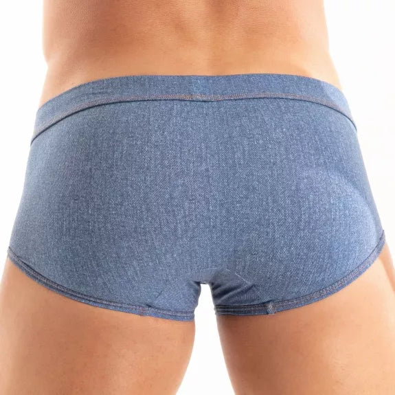 Badeshorts Denim-Optik - schnelltrocknend & UV-beständig, Blau | TOF Paris