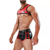 Rotes verführerisches Harness mit maskulinem Design von TOF Paris – Ansicht 4