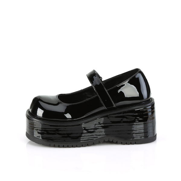 DOLLIE-01 Plateau Schuhe Lack schwarz Mary Janes von DemoniaCult – Ansicht 3