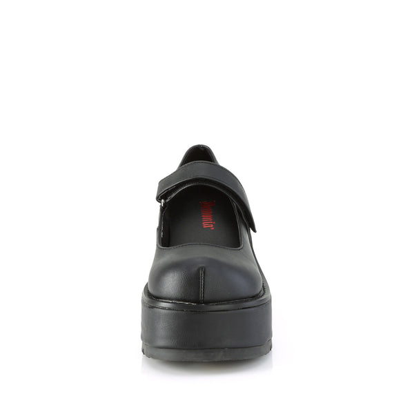 DOLLIE-01 Plateau Schuhe matt schwarz Mary Janes von DemoniaCult – Ansicht 2