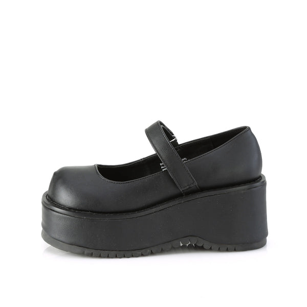 DOLLIE-01 Plateau Schuhe matt schwarz Mary Janes von DemoniaCult – Ansicht 3