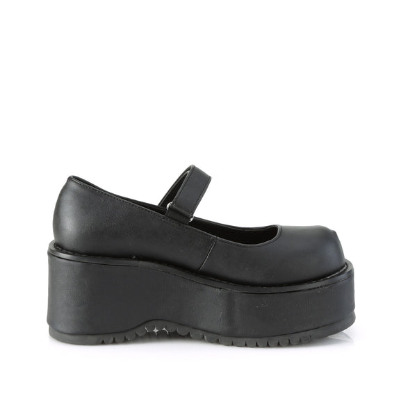 DOLLIE-01 Plateau Schuhe matt schwarz Mary Janes von DemoniaCult – Ansicht 5