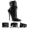 DOMINA-1023 Stiefeletten Schwarz Lack von Devious