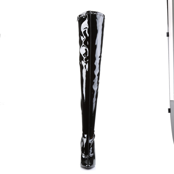 DOMINA-3000 Overknee Stiefel Schwarz Lack von Devious – Ansicht 2