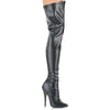 DOMINA-3000 Overknee Stiefel Schwarz Matt von Devious