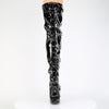 DOMINA-3027 Plateau Overknee Stiefel - Schwarz Lack von Devious – Ansicht 2