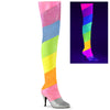 DREAM-3012RBG Overknee Stiefel Schwarz UV von Pleaser Pink Label