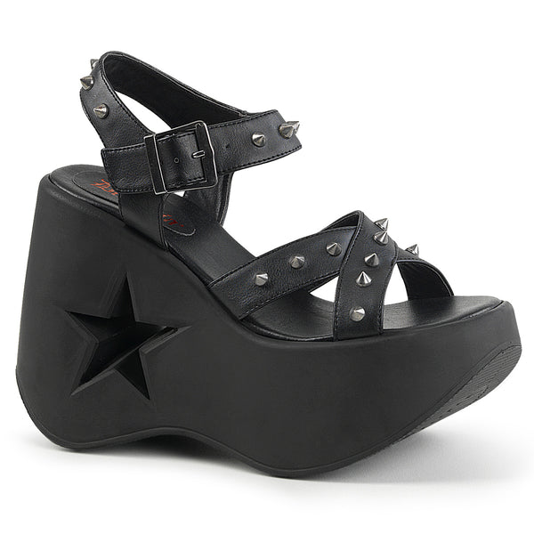 DYNAMITE-02 Plateau Sandaletten Nieten schwarz von DemoniaCult