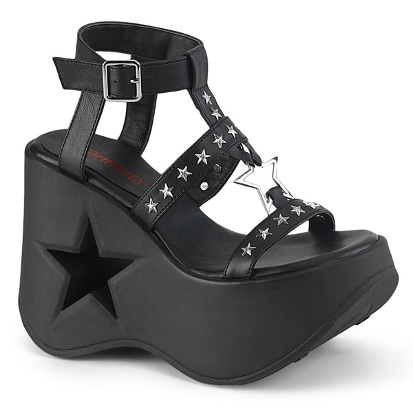 DYNAMITE-12 Plateau Sandale schwarz Stern matt von DemoniaCult