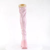 DYNAMITE-300 Plateau Overknee Stiefel Schnürung rosa Lack Stern Holo Effekt von DemoniaCult – Ansicht 4