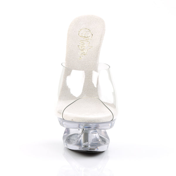 ECLIPSE-601 Plateau Pantoletten Transparent | Pleaser