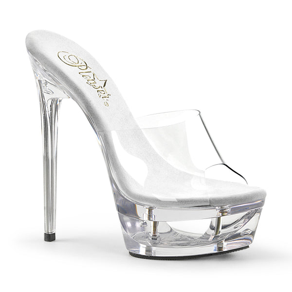 ECLIPSE-601 Plateau Pantoletten Transparent | Pleaser