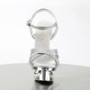 ECLIPSE-619G Plateau Sandaletten Silber/Chrome | Pleaser