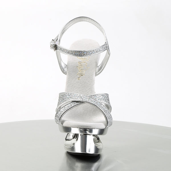 ECLIPSE-619G Plateau Sandaletten Silber/Chrome | Pleaser