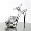 ECLIPSE-619G Plateau Sandaletten Silber/Chrome | Pleaser